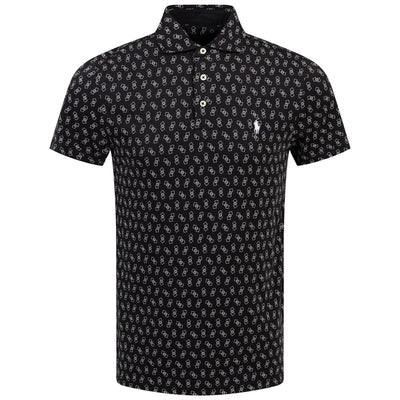 Polo Golf Tailored Fit Cotton Knit Pattern Polo Black - SS24