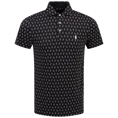 Polo Golf Tailored Fit Cotton Knit Pattern Polo Black - SS24