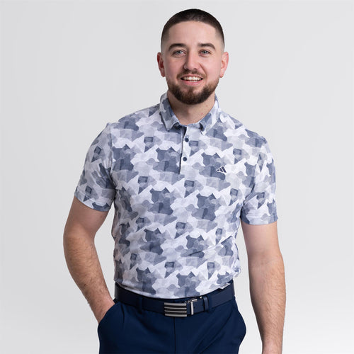 Go-To Printed Polo White/Navy