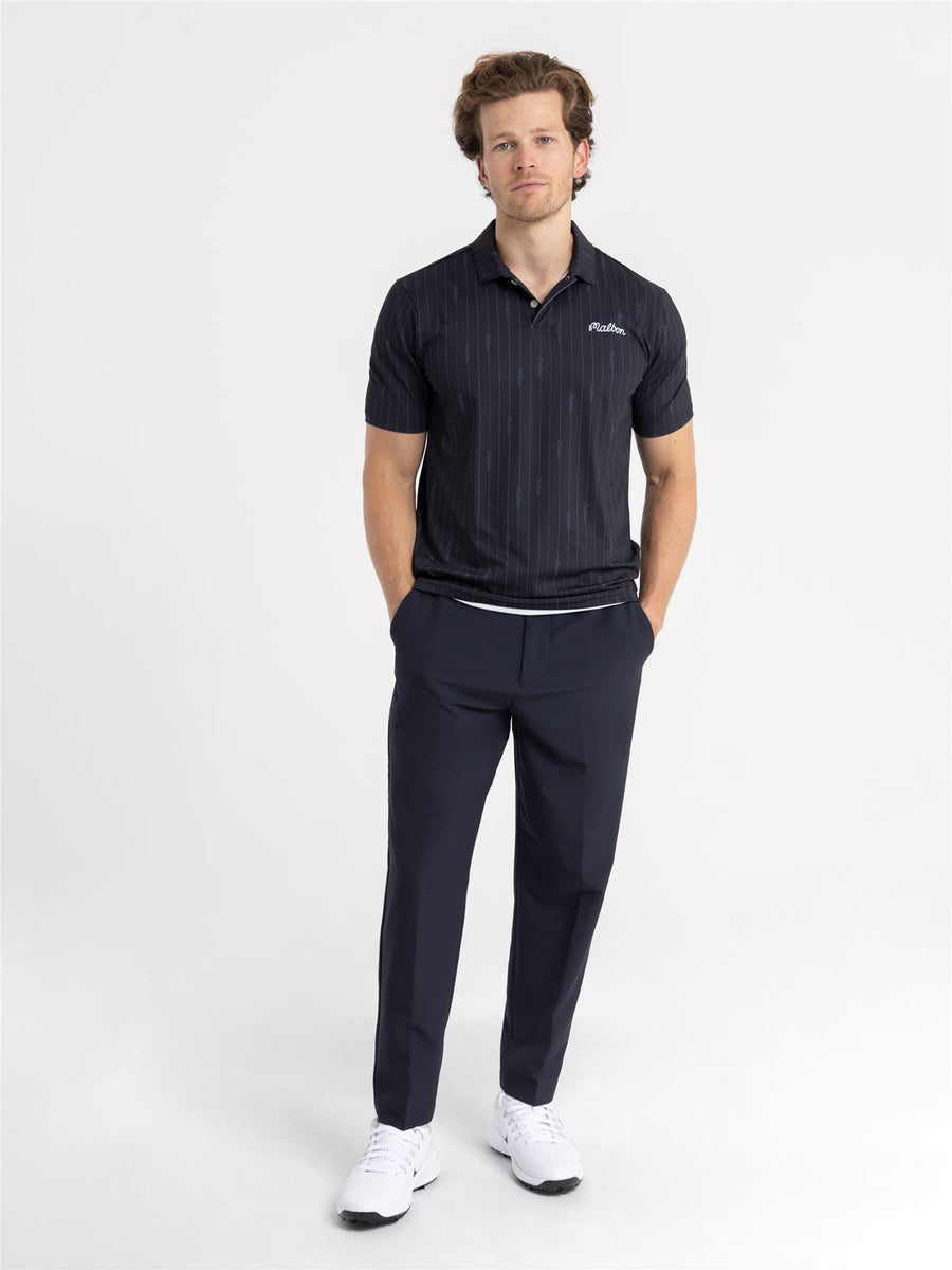 Malbon Golf Evergreen Performance Pique Polo Black/Cool Grey