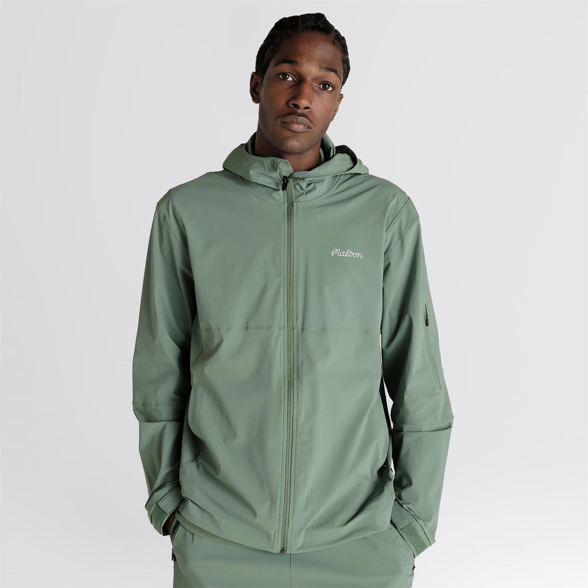 Malbon Golf Performance Full Zip Shell Jacket Forest