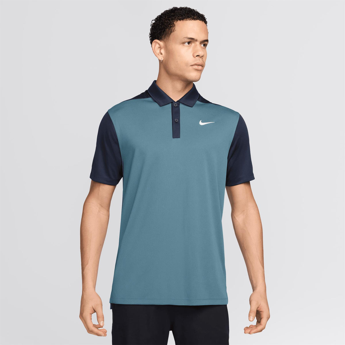 Nike Dri-FIT Victory+ Blocked Polo Smokey Blue/Obsidian/White