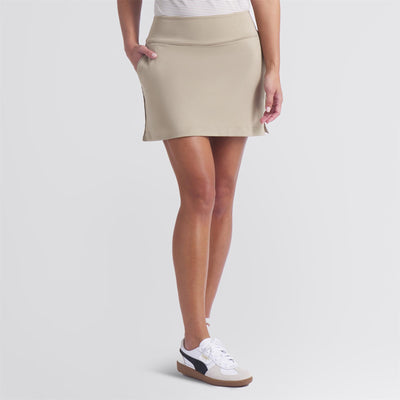 Blake Piped Knit Skirt Ice Coffee