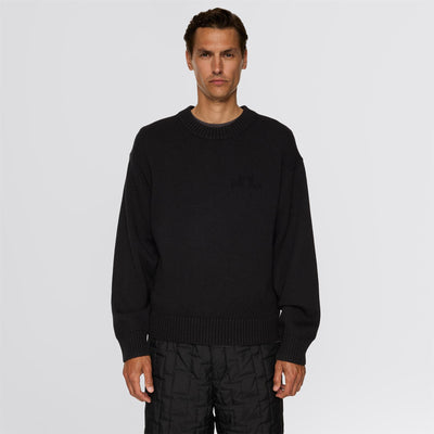 Eddy Cotton Wool Crew Neck Black
