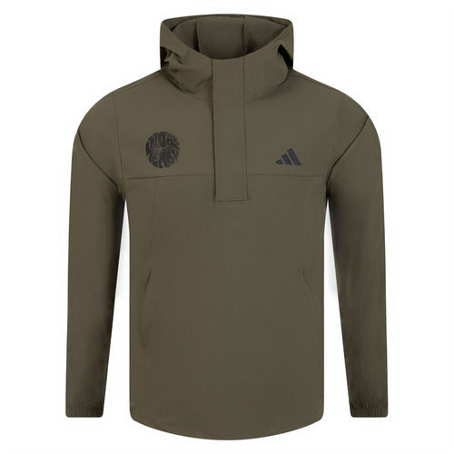 No Members x adidas Ripstop Quarter Zip Pullover Hoodie Olive Strata - SS23