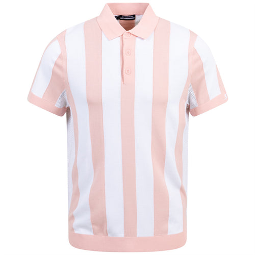 Maseo Nylon Knitted Stripe Polo Powder Pink - SS24