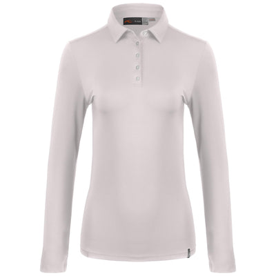 Womens Collagen LS Polo Ivory - SS24