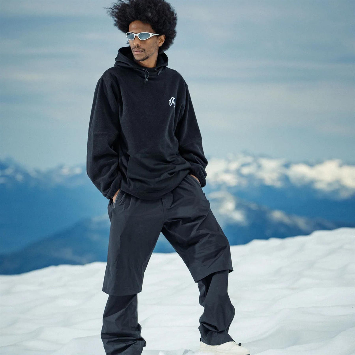 マルボンゴルフ PATHFINDER MICROFLEECE HOODIE Malbon Golf Hoodie Pathfinder Microfleece Conifer