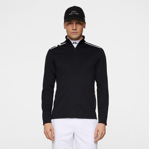 Leon Quarter Zip Mid Layer Black