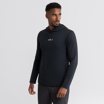 S&T Golf Logo Brushed Back Tech Terry Hoodie Onyx