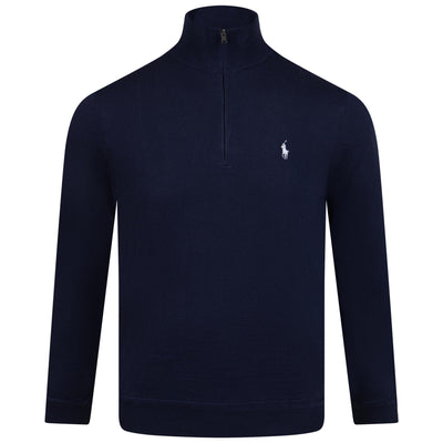Polo Golf Wool Blend Quarter Zip Mid Layer French Navy - AW23