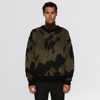 Nate Graphic Jacquard Knit Sweater Forest Green