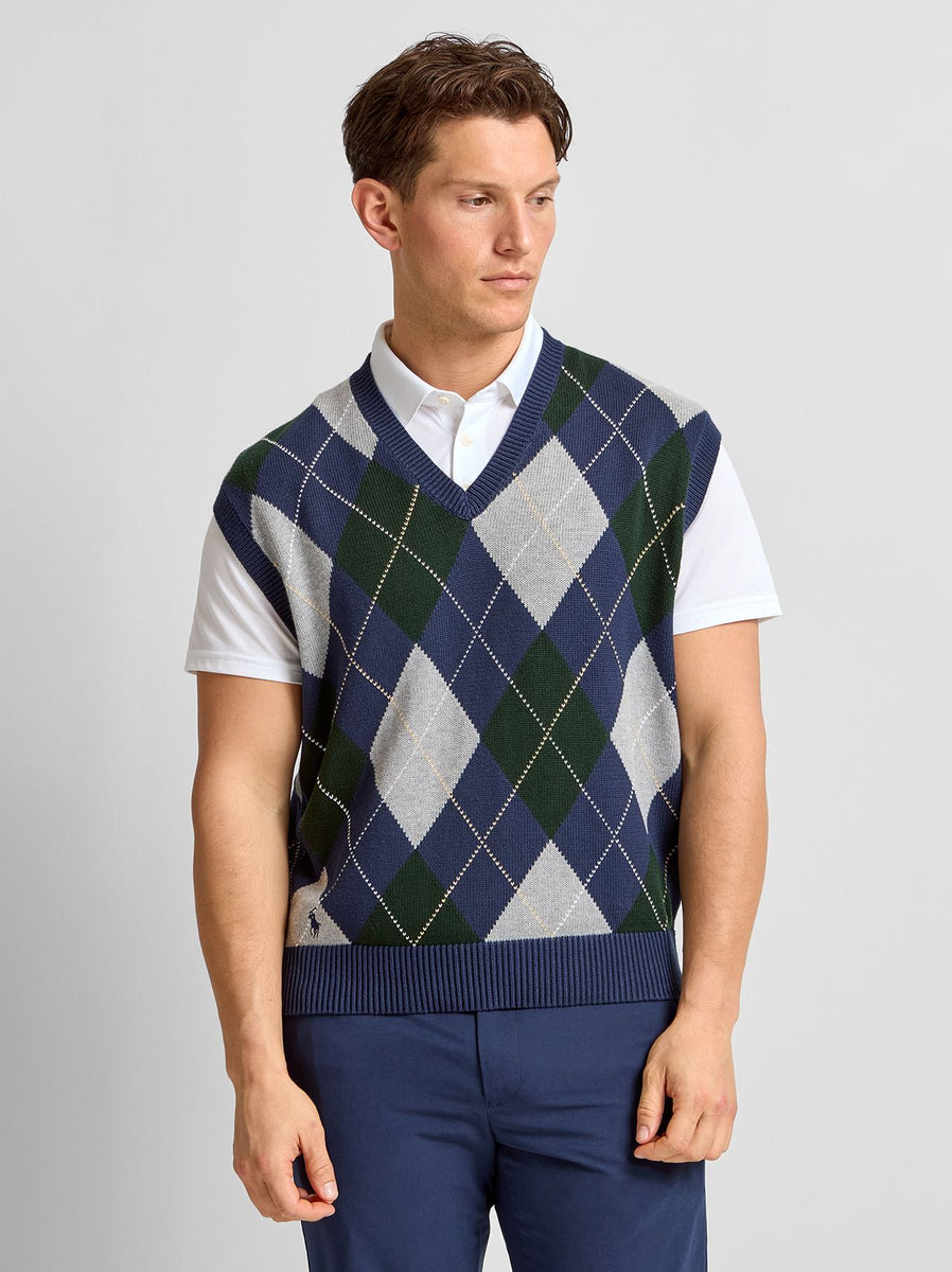 Ralph Lauren RLX Big Fit Performance Argyle Sweater Vest Argyle