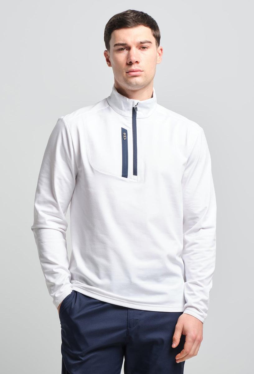 Ralph Lauren RLX Half Zip Stretch Jersey Pullover Ceramic White