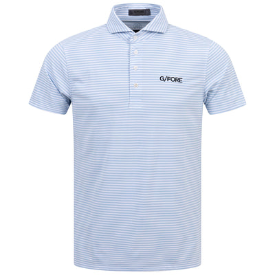 Feeder Stripe Tech Pique Embroidered Tailored Fit Polo Sky - 2024