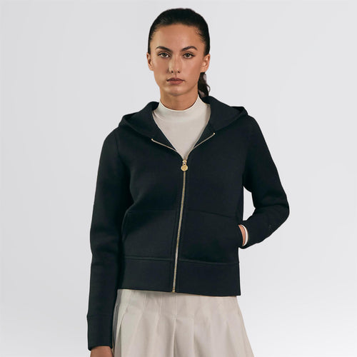 Amelie Zip Hoodie Black