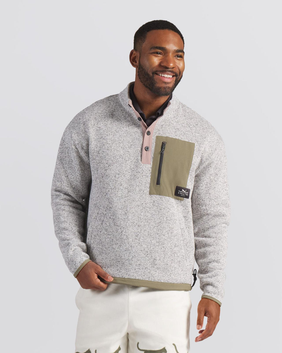 Puma X GGNC Quarter Zip Warm White Heather | TRENDYGOLF UK
