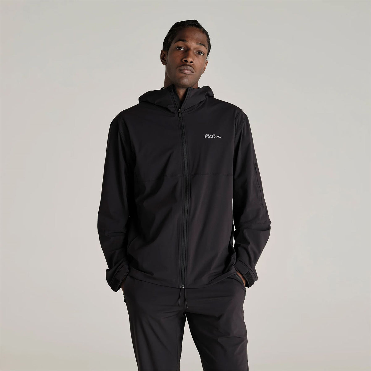 Malbon Golf Performance Full Zip Shell Jacket Black | TRENDYGOLF.COM