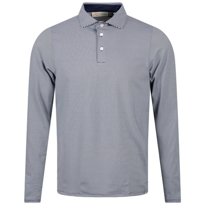 Soren Stripe LS Comfort Fit Polo Atlanta Blue/White - 2024