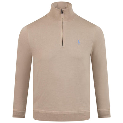 Polo Golf Wool Blend Quarter Zip Mid Layer Basic Stand - AW23