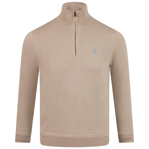 Polo Golf Wool Blend Quarter Zip Mid Layer Basic Stand - AW23