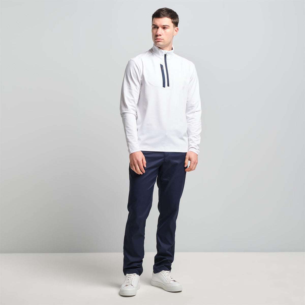 Ralph Lauren RLX Half Zip Stretch Jersey Pullover Ceramic White