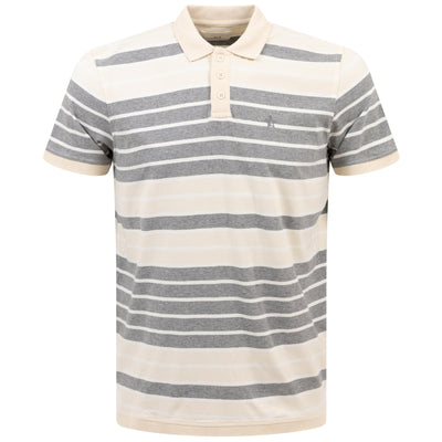 Play Well Cotton Pique Polo Mid Grey/Natural - SS24