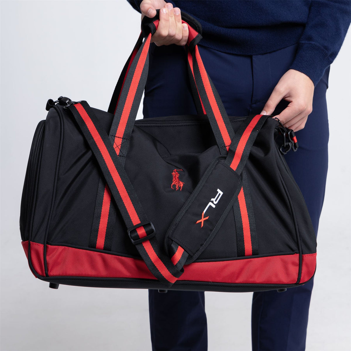 Polo duffle bag red cheap and black