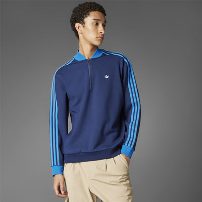 Three Stripes Quarter Zip Night Indigo