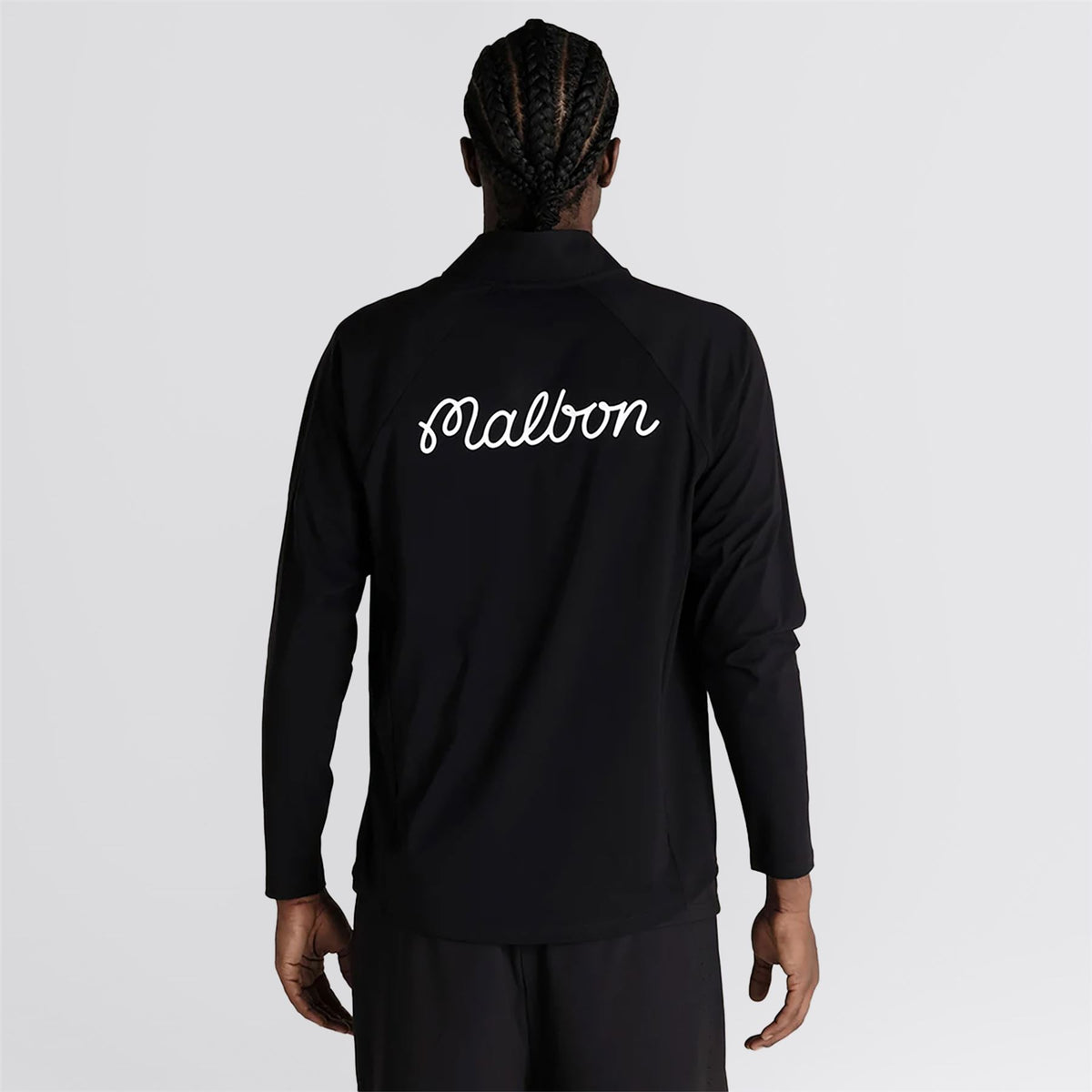 Malbon Golf Performance Raglan Quarter Zip Mid Layer Black