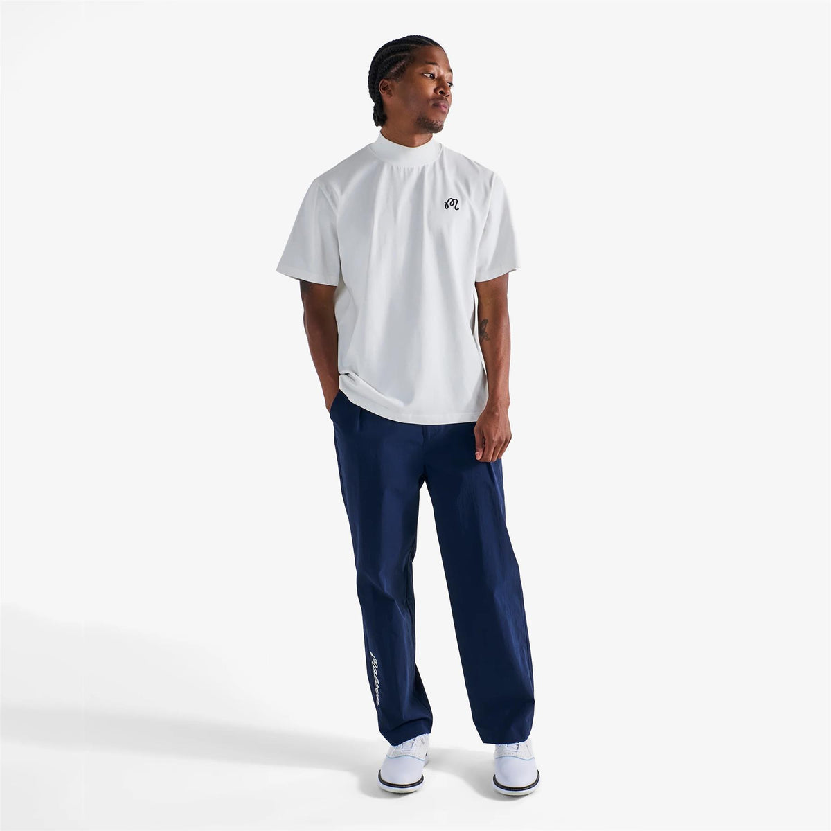 Tシャツ・カットソー Malbon Golf Knit Hybrid Mock Neck OFF WHITE MAN M5121PTS22OW 920a7d58-99db-43b9-9a8f-