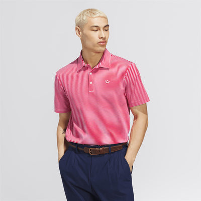 Stripe Pique Polo Bliss Lilac/Better Scarlet