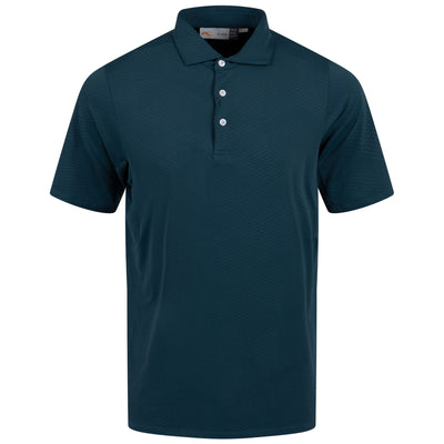 Motion Embossed Comfort Fit Stretch Polo Petrol Blue - AW23