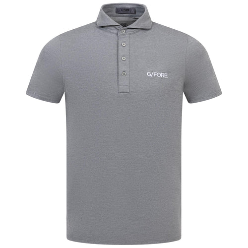 Melange Rib Gusset Tech Pique Embroidered Polo Heather Grey - 2024