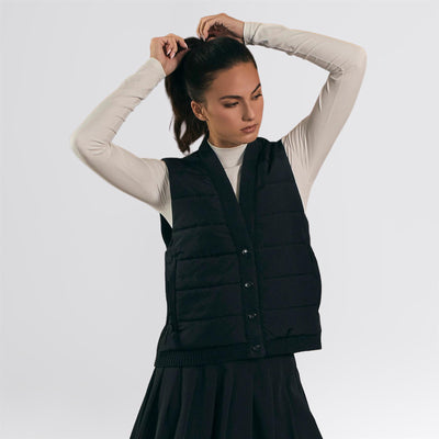 Hailey Hybrid Knit Gilet Black