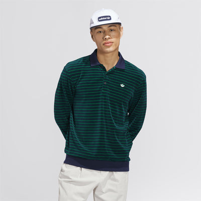 Velour LS Polo Night Indigo/Green