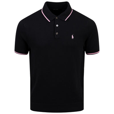 RLX Classic Fit Tipped Double Knit Cotton Polo Black - SS24