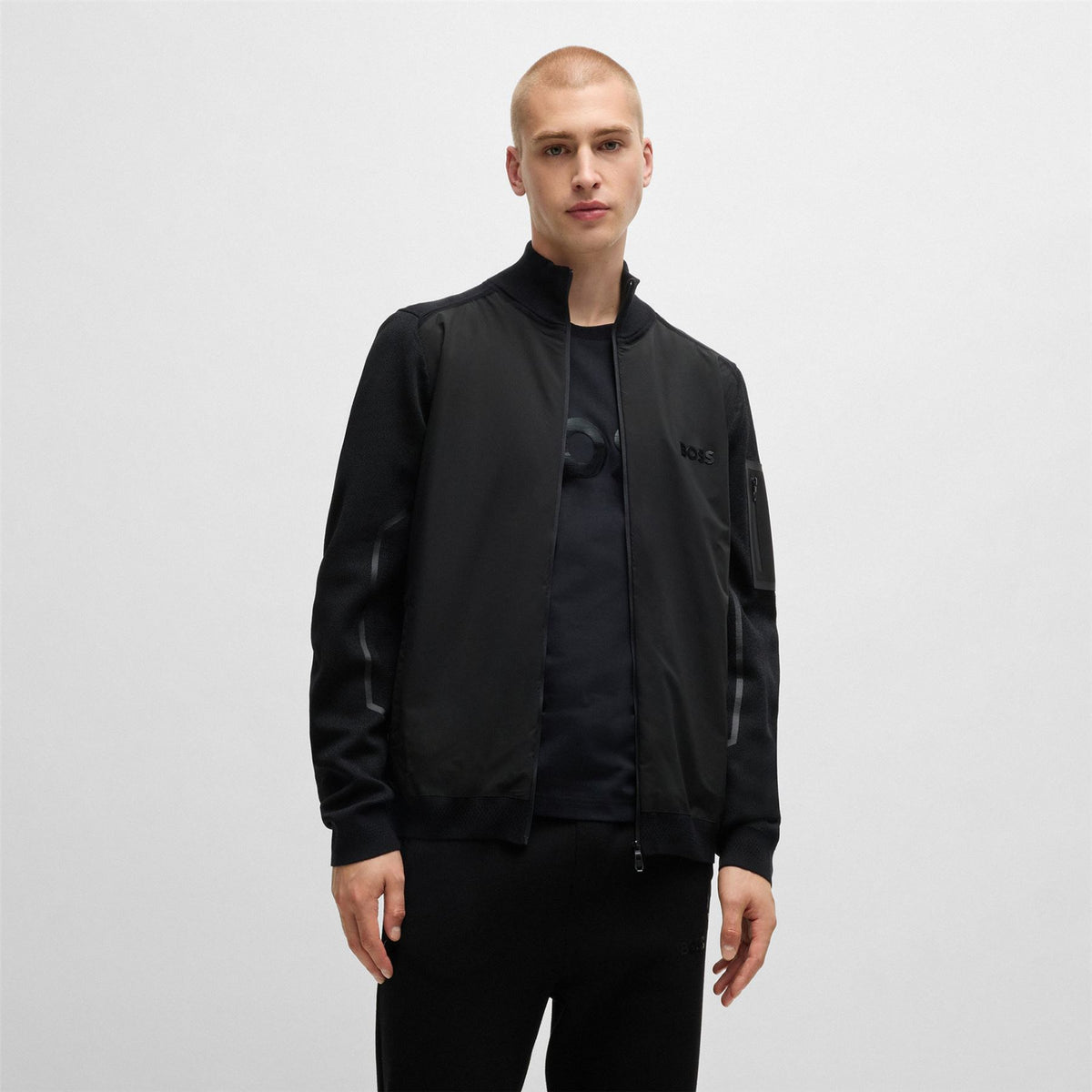 BOSS Zhino Full Zip Lightweight Jacket Black | TRENDYGOLF.COM