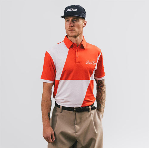 Slanted Athletic Polo Tangerine