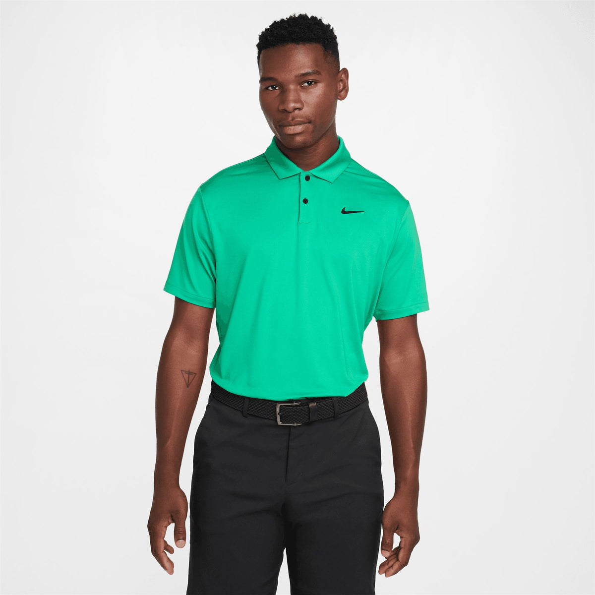 Nike Dri-FIT Tour Solid Polo Stadium Green/Black | TRENDYGOLF UK