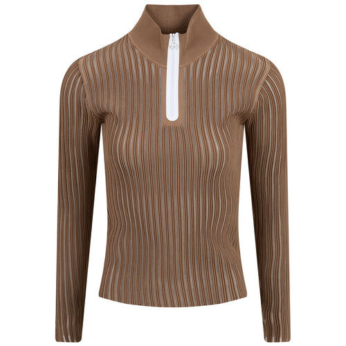 Womens Roxy Rib Knit Sweater Tiger Brown - SS23