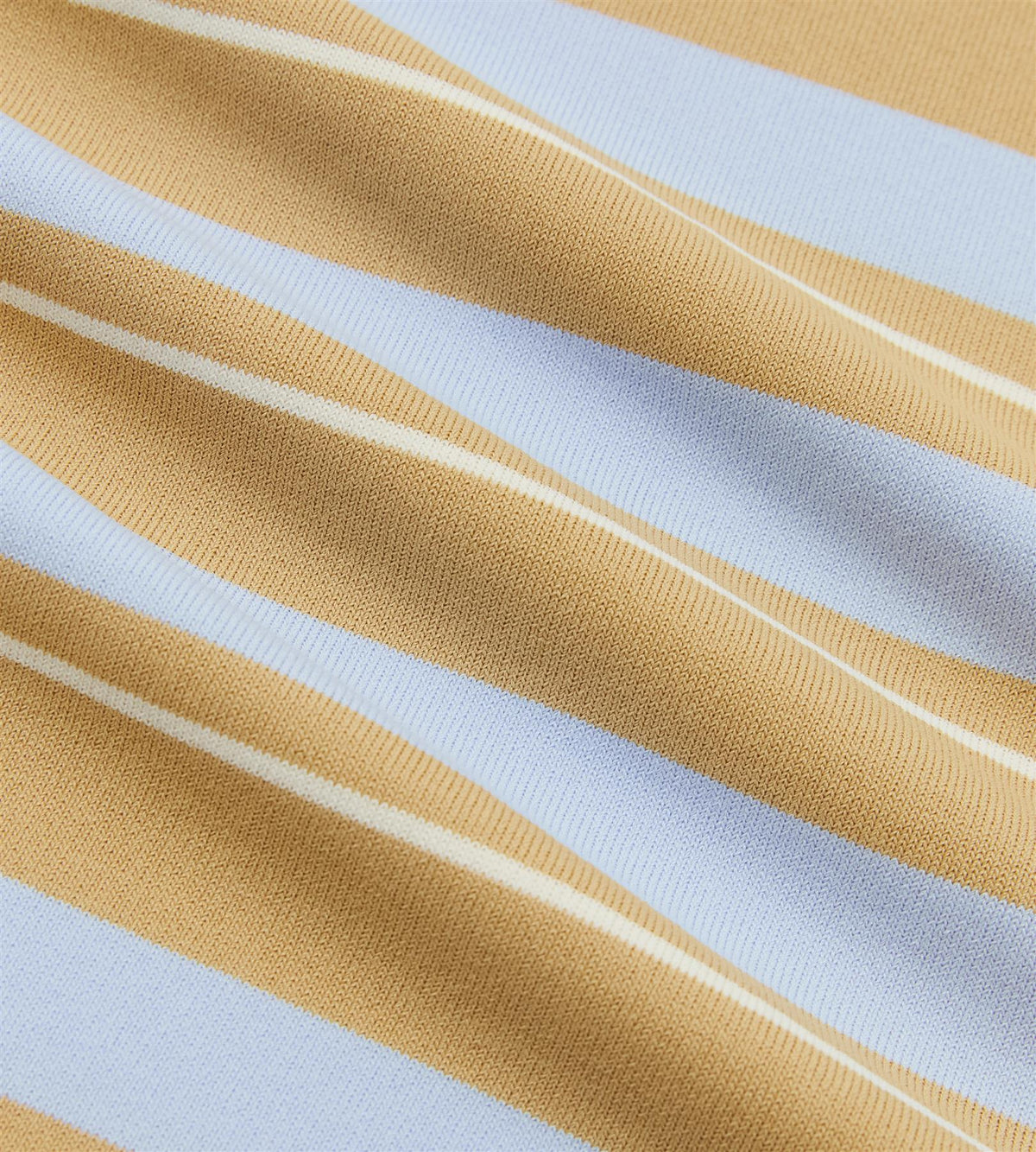 Striped Knit Polo Khaki/Cream/Blue
