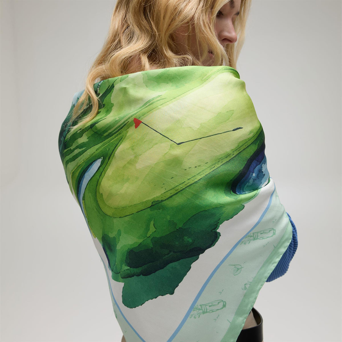 Handcrafted Silk Scarf Green