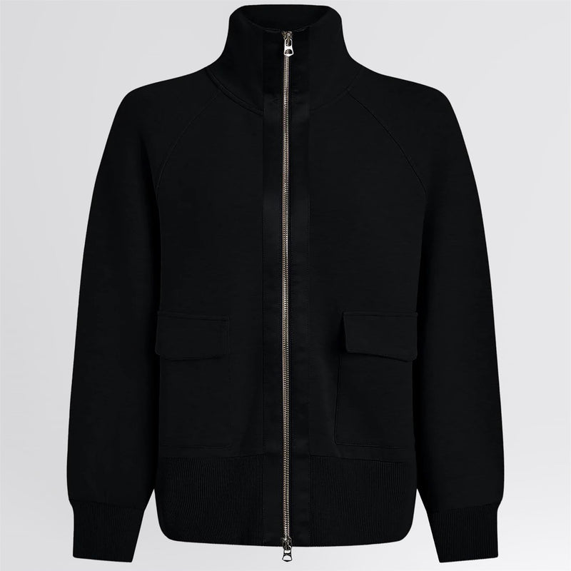 Roxbury Sweat Zip Through Black