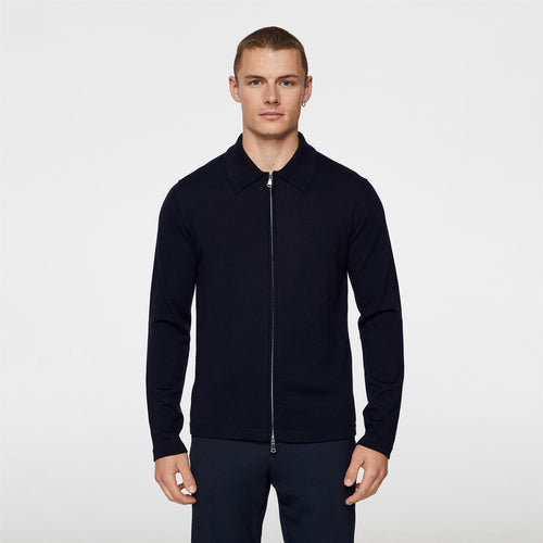 Kaleb Merino Full Zip Cardigan JL Navy