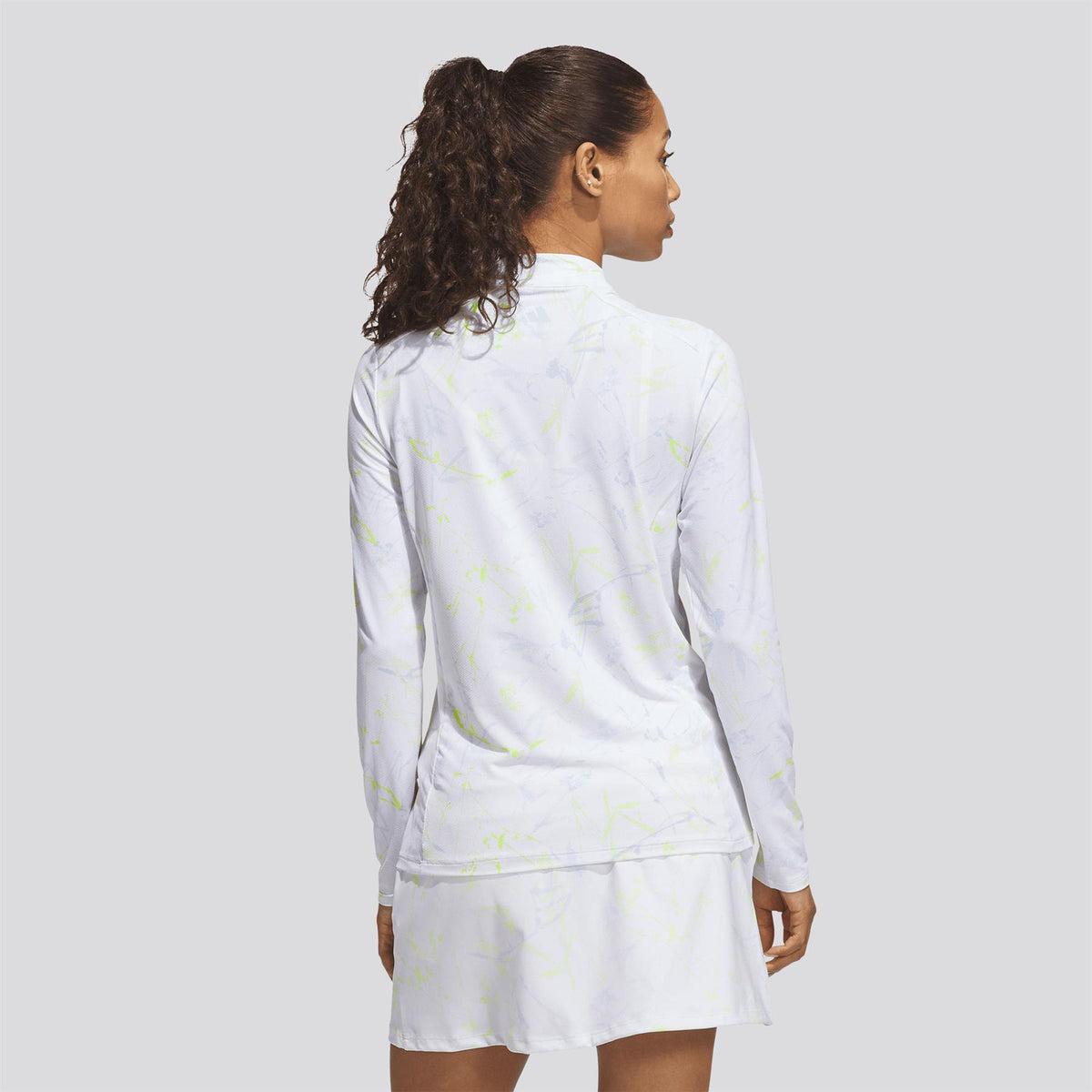 Ultiamte365 Cool Feeling Printed Quarter Zip Mock Neck Frozen Lemon