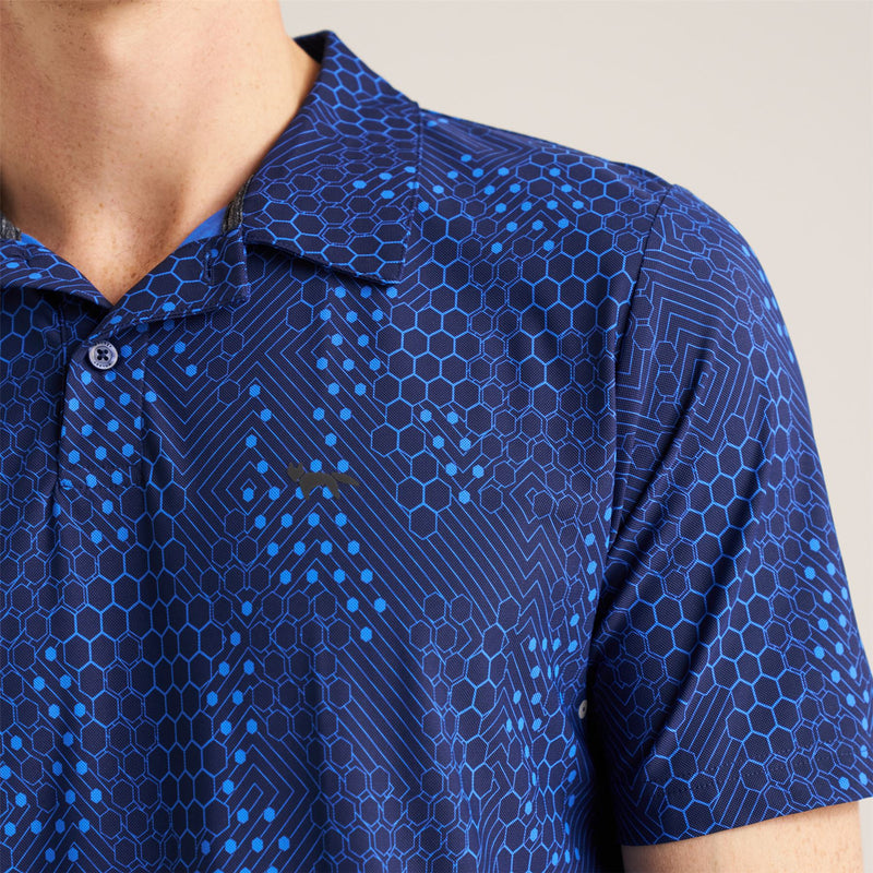 AOP Tech Camo Polo Blue