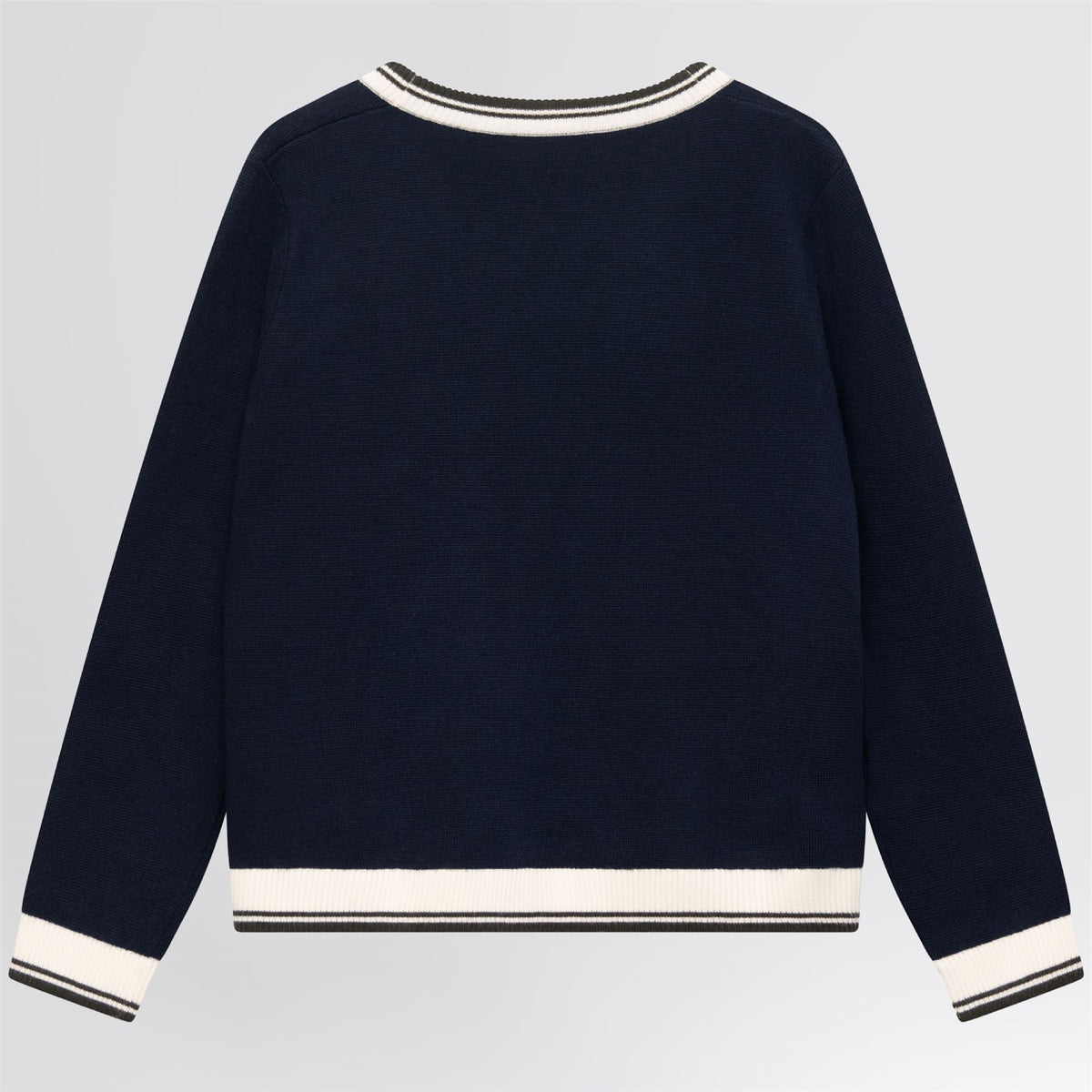 Golf Club Merino Wool Cardigan Navy