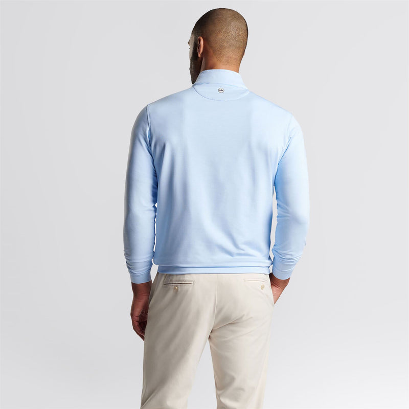 Perth Mini Stripe Quarter Zip Mid Layer Cottage Blue/White