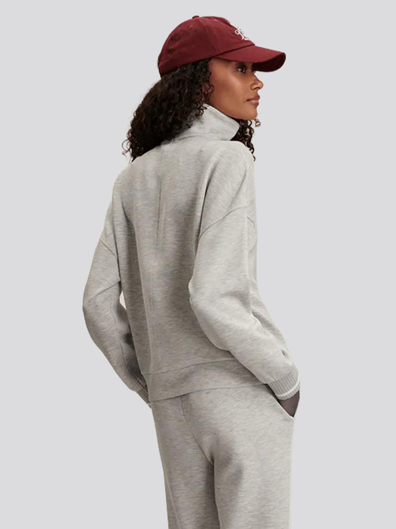 Bertie Half Zip Sweat Light Grey Marl